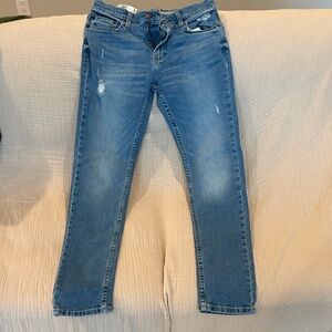 Hollister Light-Medium Blue Skinny Jeans with Subtle Distress
